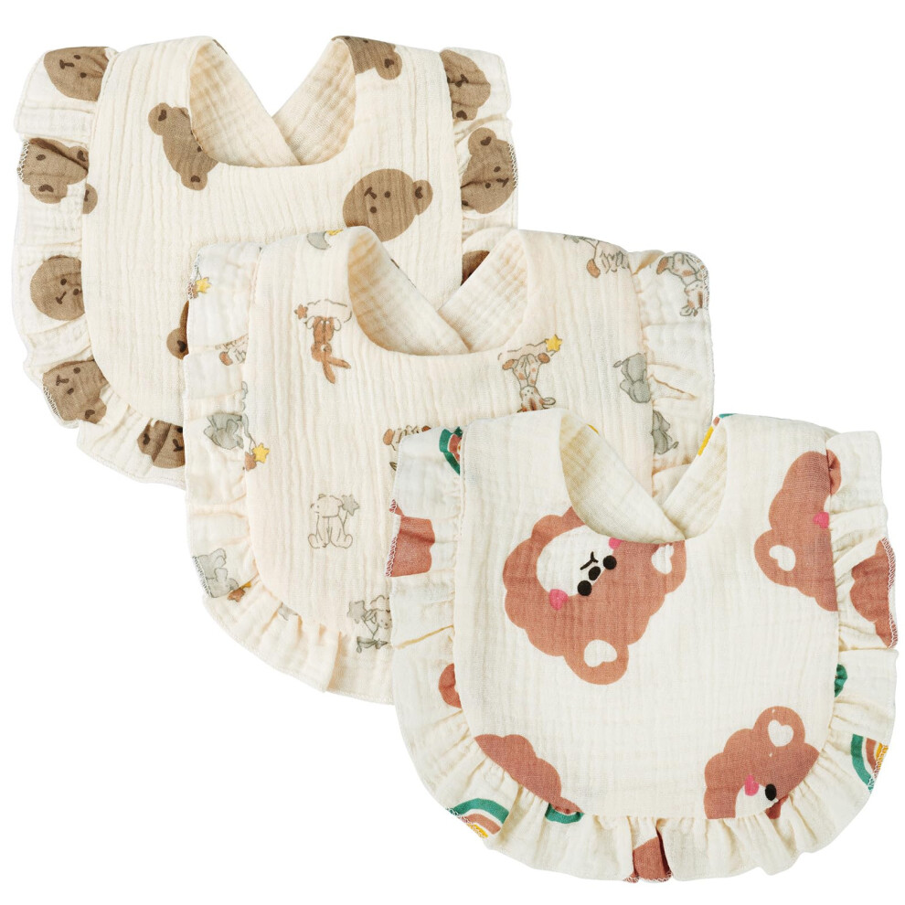 Baby Bandana Drool Bibs, Cotton Wave Muslin Baby Bibs, Snap Teething Bibs, Absorbent Baby Feeding Teething Bibs For Newborns, Toddlers, Boys Vicloon