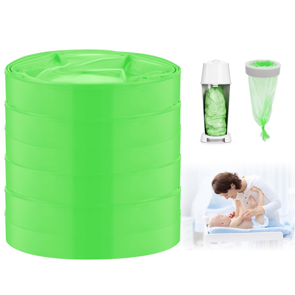 6 Pack Nappy Bin Refill, 4.5M Nappy Bin Refill Bags, Baby Diaper Pail Disposal Bags, Nappy Bin Refills Liners Compatible With Tommee Tippee, Light Butbu