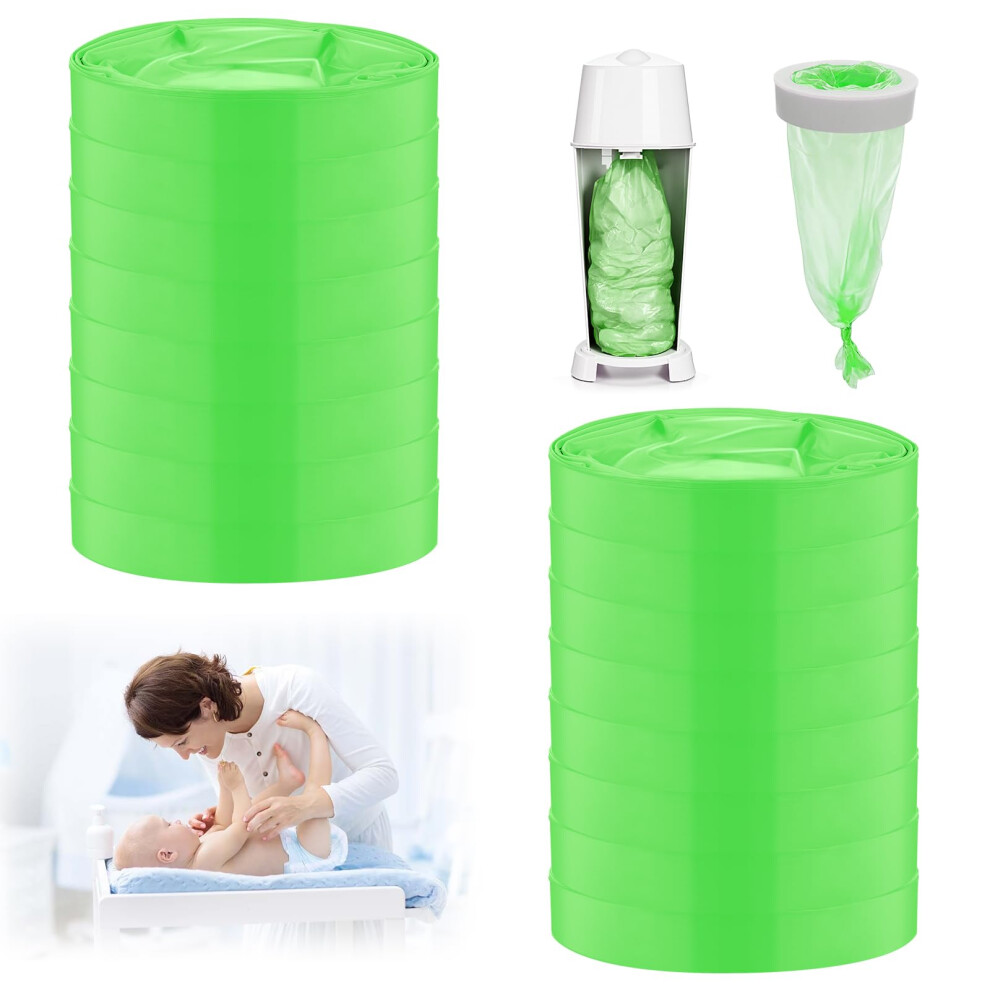 16 Pack Nappy Bin Refill, 4.5M Nappy Bin Refill Bags, Baby Diaper Pail Disposal Bags, Nappy Bin Refills Liners Compatible With Tommee Tippee, Light Butbu
