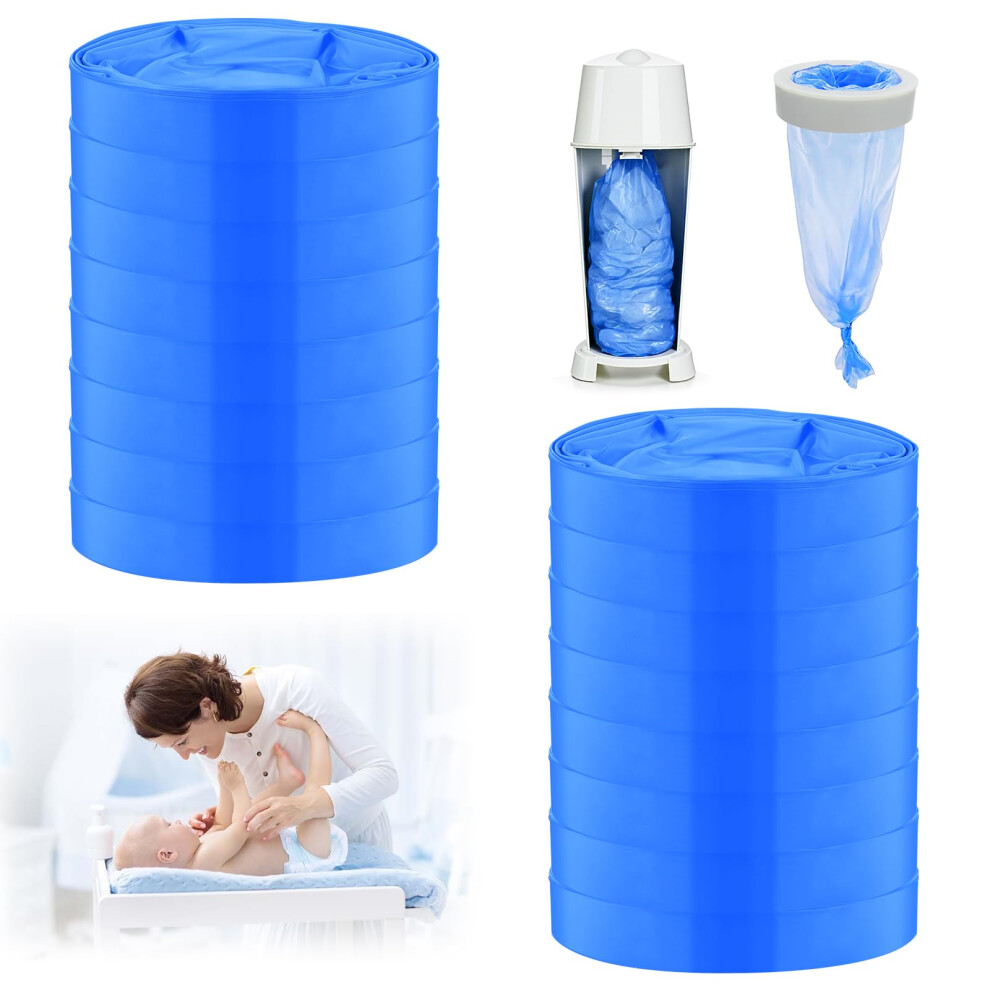 16 Pack Nappy Bin Refill, 4.5M Nappy Bin Refill Bags, Baby Diaper Pail Disposal Bags, Nappy Bin Refills Liners Compatible With Tommee Tippee, Light Butbu