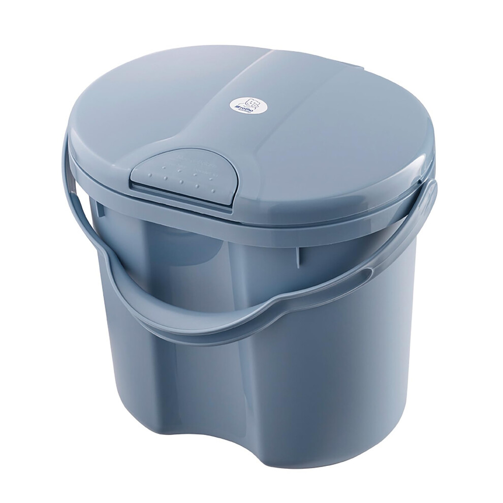 Rotho Babydesign Top Nappy Bin ? Recycled ? Nappy Bin ? Odour-Proof ? No Refill Cassettes ? Changing Bucket ? Misty Blue
