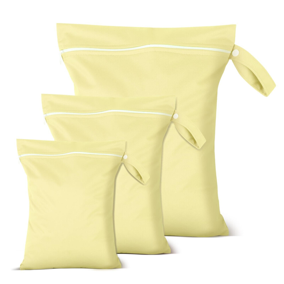 3 Pcs Wet Bags, Travel Laundry Bags, Waterproof Dirty Clothes Bag For Swimming, Cloth Nappy Wet Bag With Zipper, Lightweight Wet Dry Bag, Iridsmole