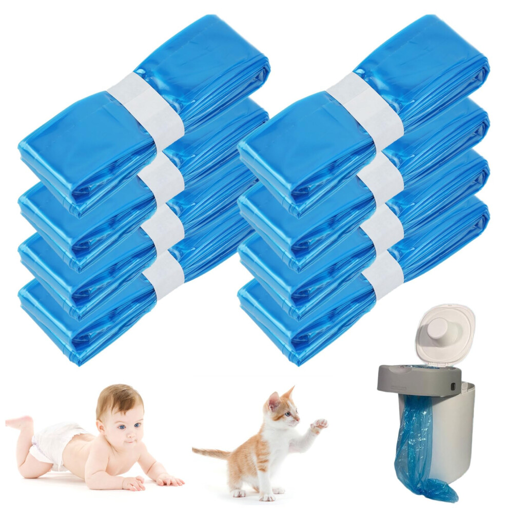 8 Pack Nappy Bin Refills, Smellproof, 4.5M Refill Nappy Bags, Diaper Bin Pail Disposal Bags, Compatible With Most Diaper Pail Mecmbj