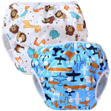 Teamoy 2 baby swimming trunks, comfortable, washable and adjustable, ideal for swimming lessons or holidays Aircraft+ Fat Smile