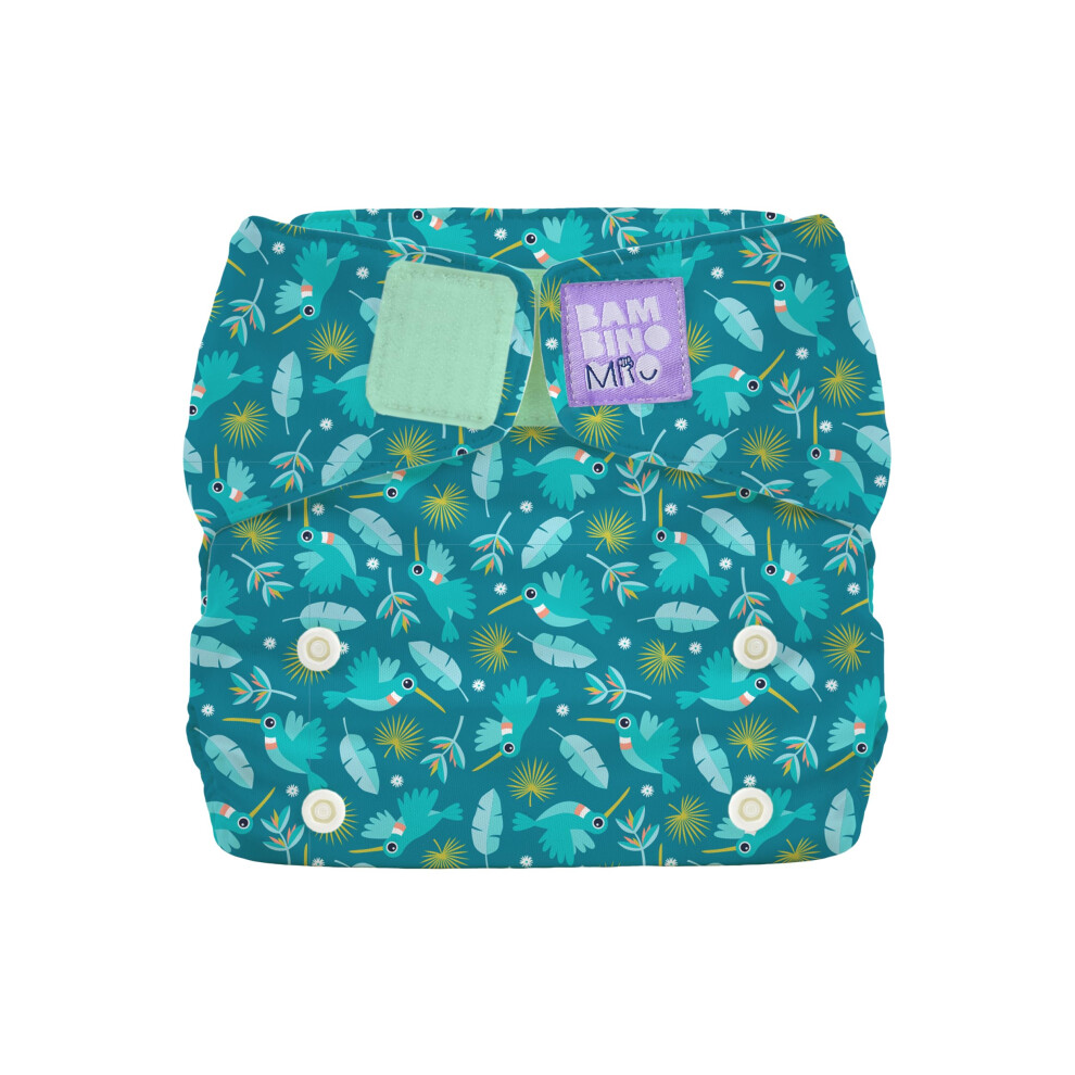 , Miosolo Classic All-In-One Reusable Nappy, Eco Chemical Free Nappy (Hummingbird, One Size) Bambino Mio