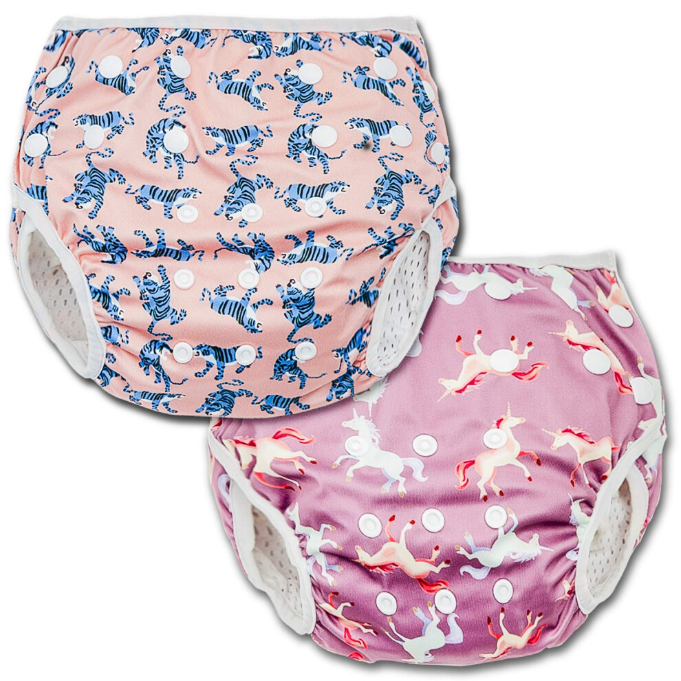 Reusable Swim Nappies 2Pack Baby Swimming Nappies Size 2 For Baby Girl Adjustable And Washable Reusable Swim Nappy Size 4 Washable Toddler Joyo Roy