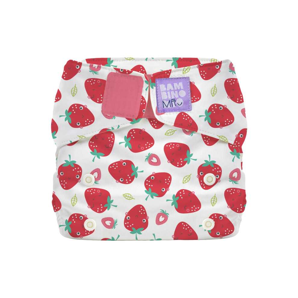 , Miosolo Classic All-In-One Reusable Nappy, Eco Chemical Free Nappy (Strawberry One Size) Cream Bambino Mio