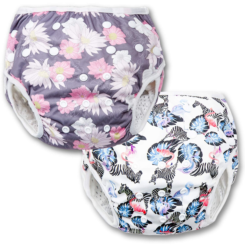 Reusable Swim Nappies 2Pack Swimming Nappy For Baby Girl Adjustable And Washable Baby Swimming Nappies Swim Nappies Size 2 Reusable Swim Joyo Roy