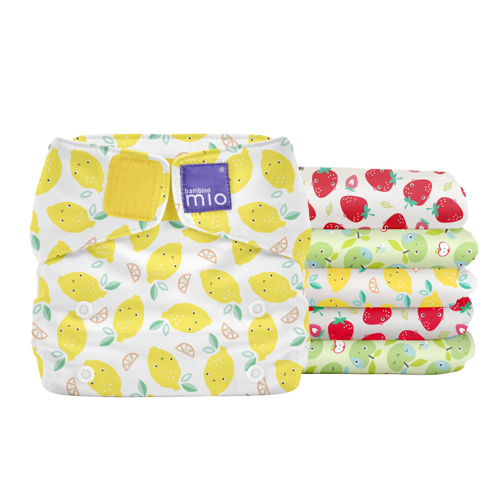 , Miosolo Classic, Reusable Nappies Set, Cute Fruit Design Bambino Mio