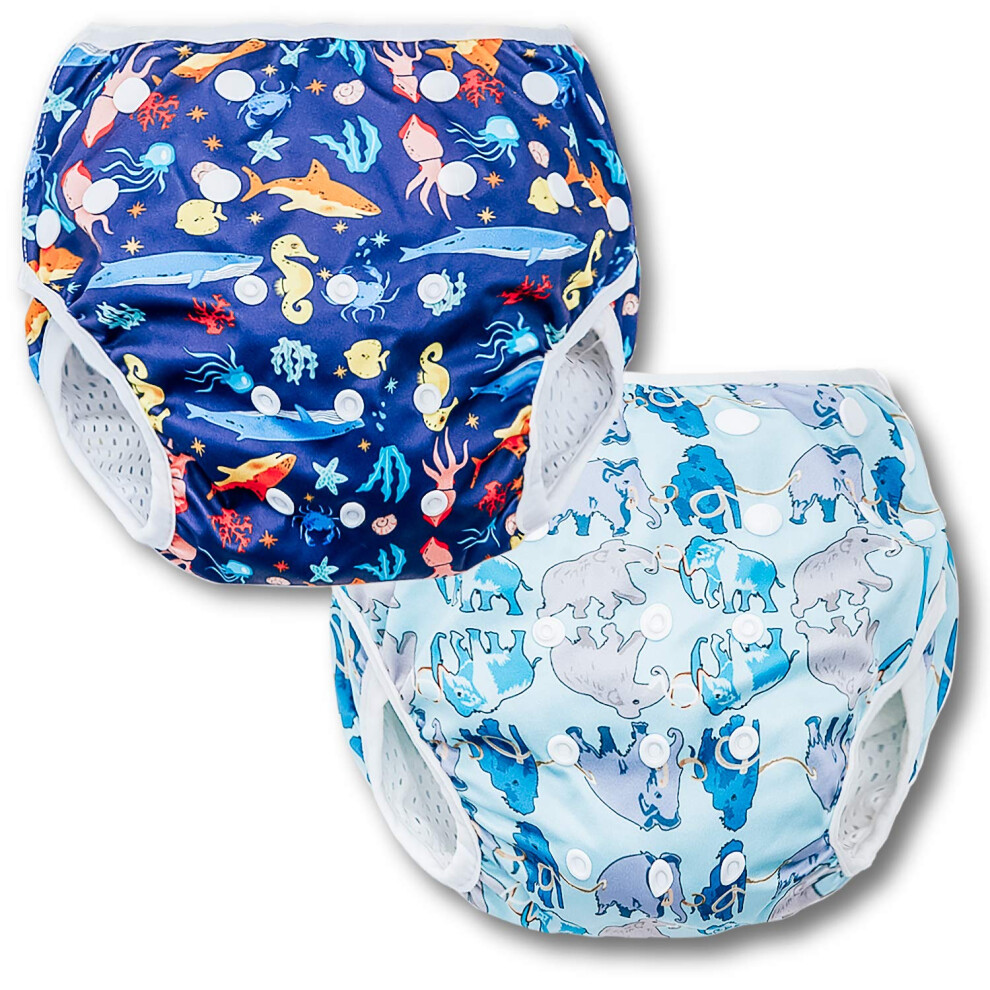 Baby Swim Nappy 2Pack Reusable Swim Nappies For Baby Boy Adjustable And Washable Swim Nappy Cover Swimming Nappies Size 2 Swimming Nappies Joyo Roy