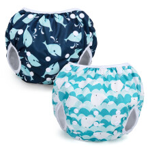 Teamoy Reusable Swim Nappies(Pack of 2), Adjustable Swimsuit Diapers Washable Nappy Covers for Baby Boys & Girls, Ideal for Swimming