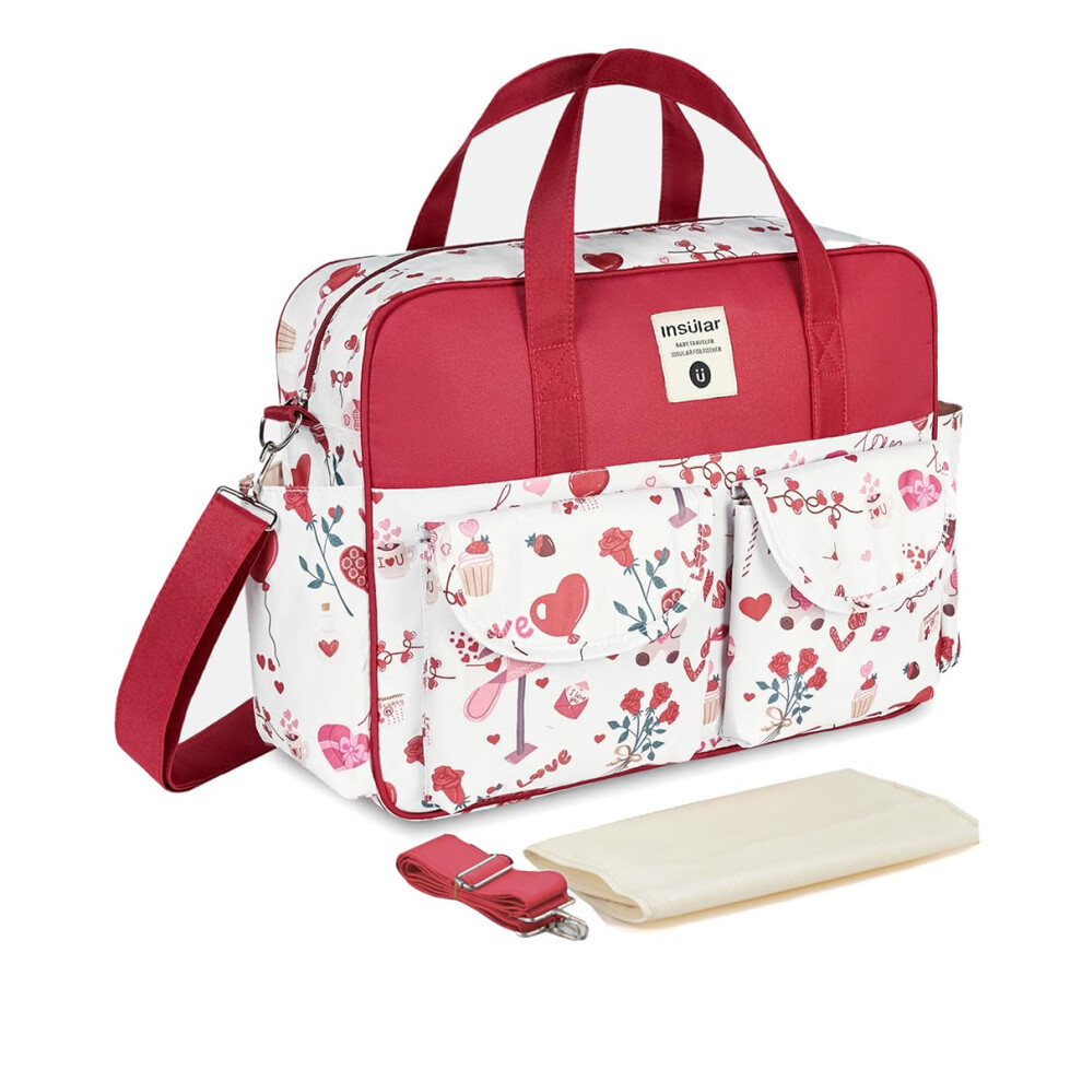 Sonarin Large Capacity Multifunctional Baby Nappy Changing Tote Bag,Waterproof Baby Changing Bag Satchel Messenger Bag Travel Diaper Bag With Shoulder