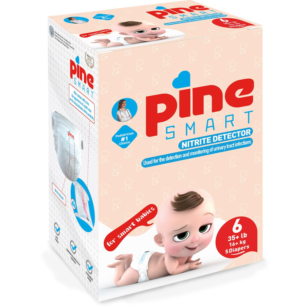 Pine Smart Intelligent Nappies With Uti Indicator, Test Nappy For Early Detection Of Urinary Tract Infections In Babies, Hypoallergenic Disposable