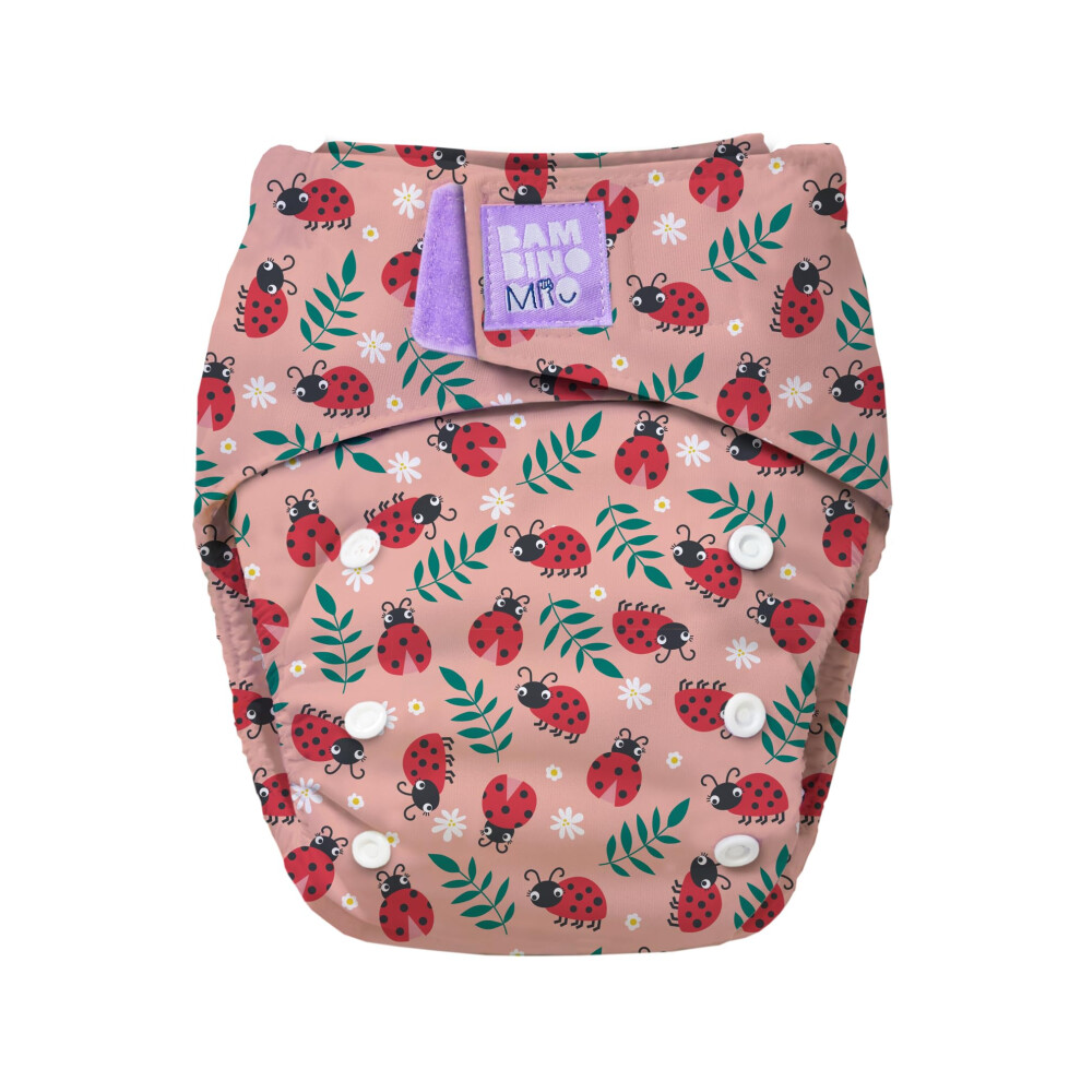 , Revolutionary Reusable Cloth Nappy Ladybug - Sustainable, Oeko-Tex, Washable, Baby And Toddler Bambino Mio