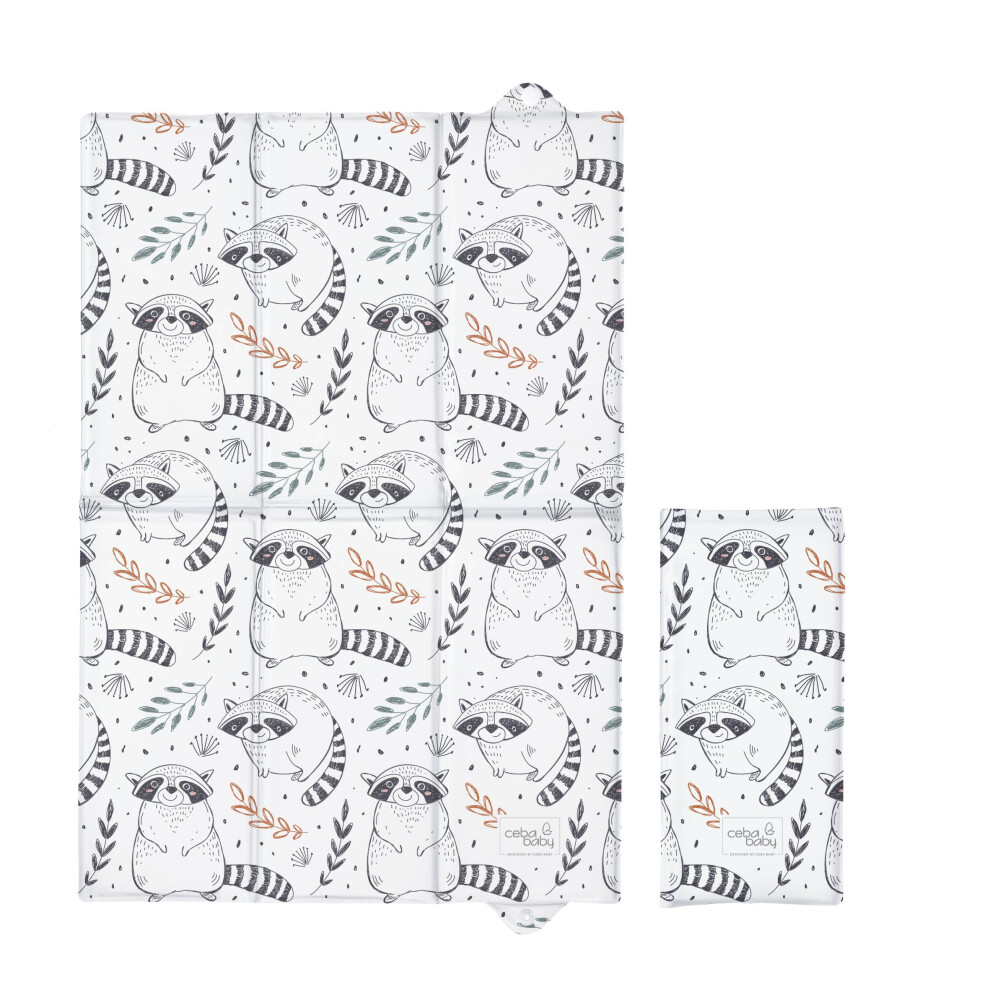 Portable Foldable Baby Travel Changing Mat | Soft, Waterproof, Compact Diaper/Nappy Changer | 40X60 Cm (Raccoon) Baby Comfort