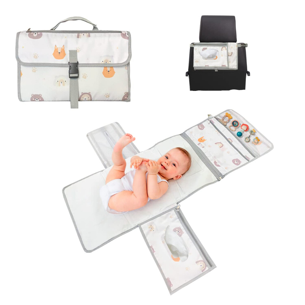 Tends Portable Changing Mat Xl ? Waterproof Foldable Baby Changing Mat ? Detachable Diaper Changing Mat As A Toiletry Bag For Baby Items, Ideal As An