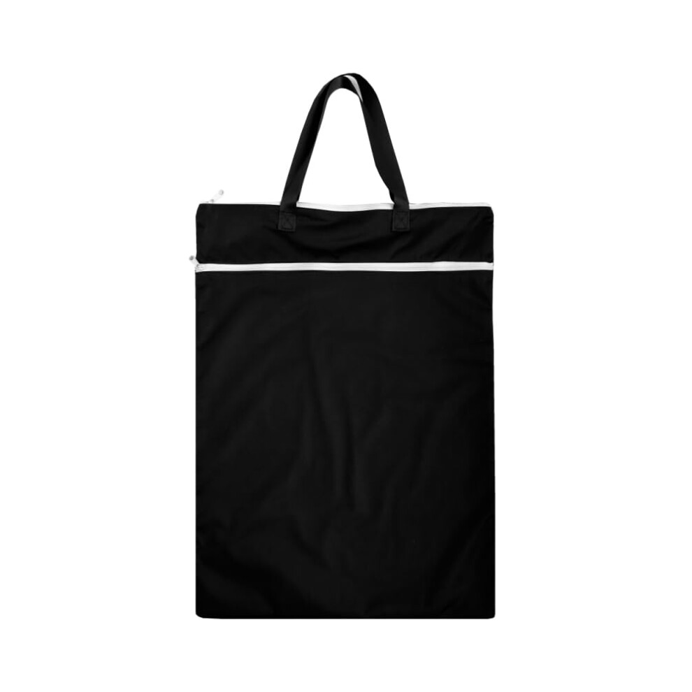 Large Hanging Wet/Dry Cloth Diaper Pail Bags For Reusable Diapers Or Laundry (1Pieces) (Black) Black Jutesk