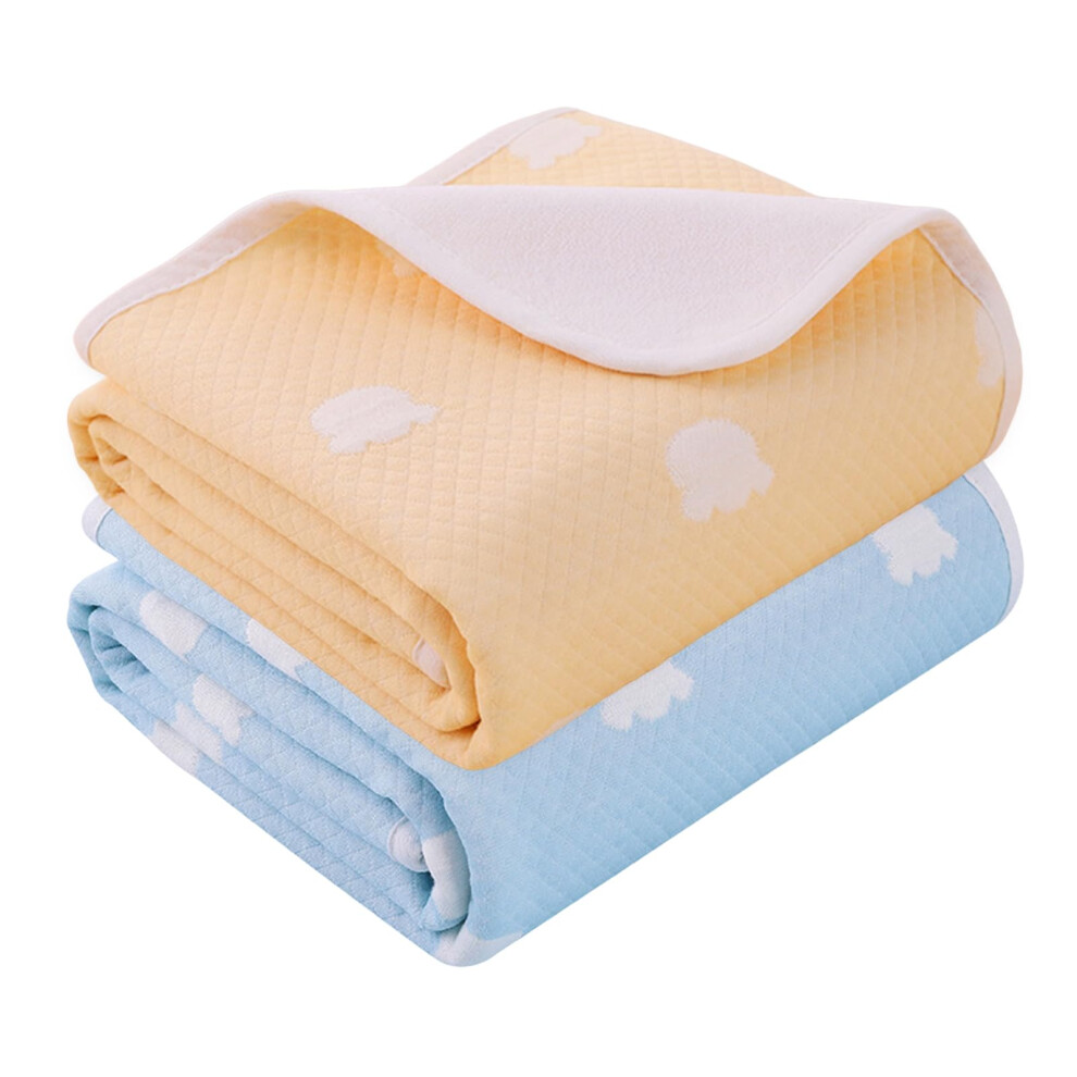 2 Pack Baby Diaper Changing Pad, Waterproof Change Mat, Nappy Change Mat Unisex Infant 70 * 90Cm, Portable Unisex Newborn Diapering Sheet Protector Blue/Yellow Colexy
