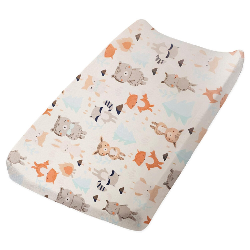 Baby Diaper Changing Pad Cover Elastic Cute Pattern Cradle Mattress Sheets Nursery Changing Mat Cover Breathable Changing Table Cover 32''X 17'' Aisawate
