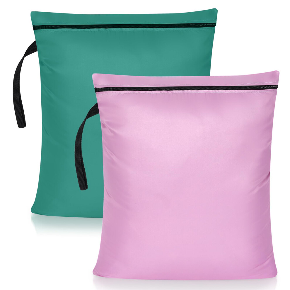 Wet Bags,2Pcs Waterproof Wet Dry Bag,40X50cm Wet Bags For Swimming Travel Laundry Bag,Swimsuit Bag With Handle,Nappy Bags With Zipper For Gym Otraki