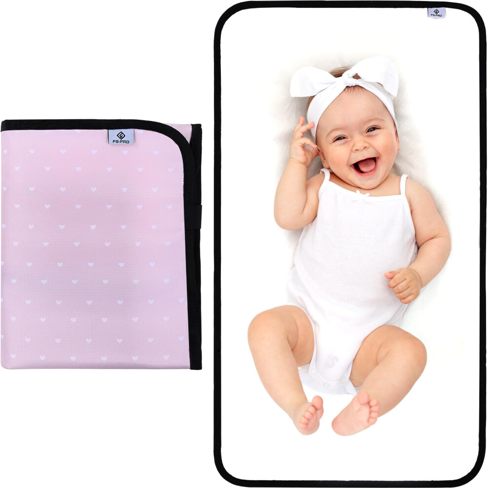 Baby Portable Nappy Changing Mat ? Foldable Travel Wipe Clean Large Waterproof Change Mat Padded (Pink) Pink Fs Pro