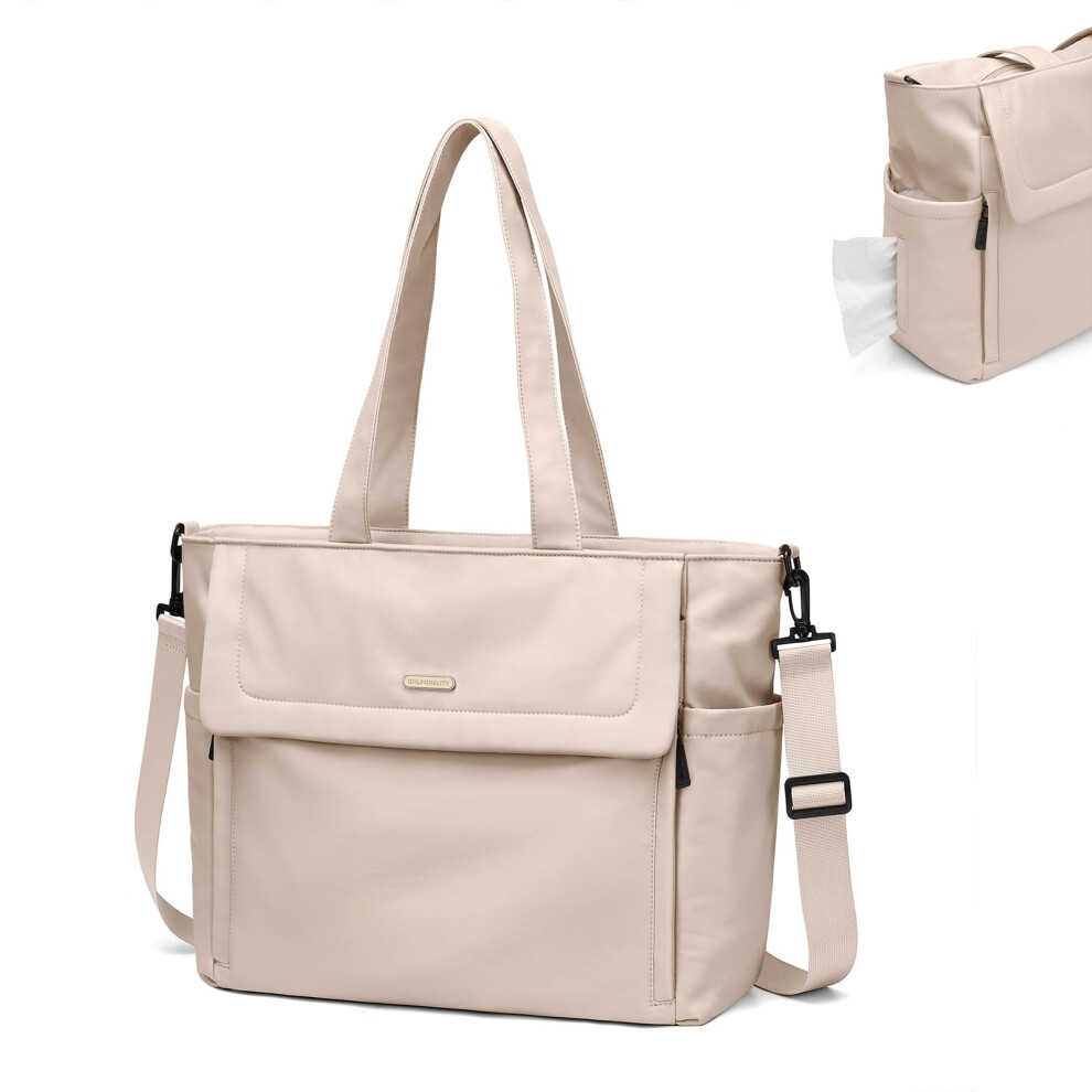 Golf Quality 22L Puffer Diaper Bag Tote,Casual Crossbody Hospital Bag For Mom,Large Capacity Baby Diaper Travel Bags,Apricot