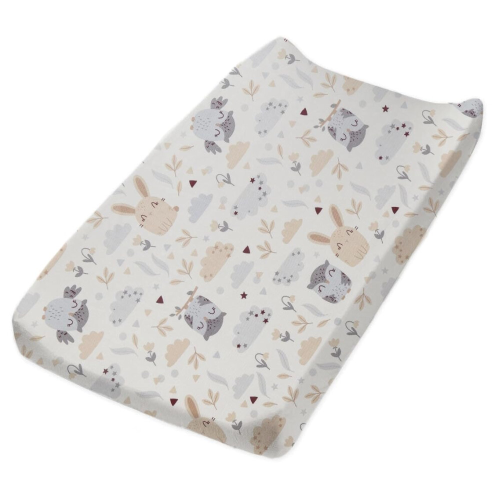 Baby Diaper Changing Pad Cover Elastic Cute Pattern Cradle Mattress Sheets Nursery Changing Mat Cover Breathable Changing Table Cover 32''X 17''?Cover Aisawate