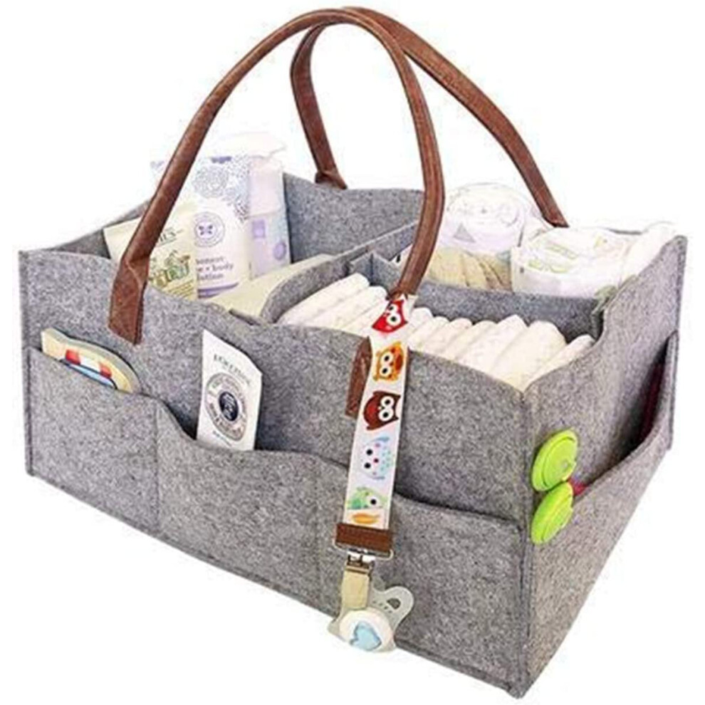 Foldable Felt Storage Bag Portable Lightly Multifunction Changeable Compartments For Mom Newborn Kids Nappies?, #07 Grey Catchermy