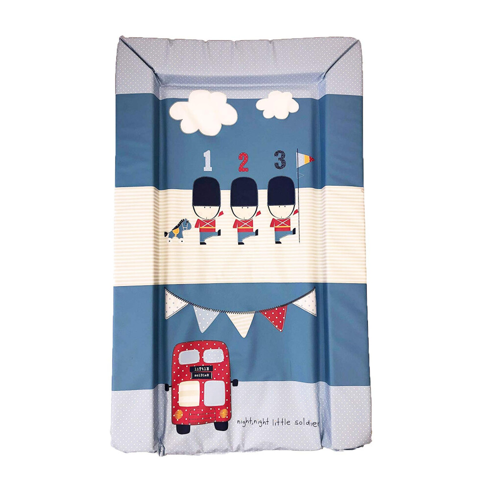 Katy Deluxe Boys Baby Waterproof Changing Mat With Raised Edges ? My Favourite Soldier Design Blue Katies Playpen - Baby Best Buys