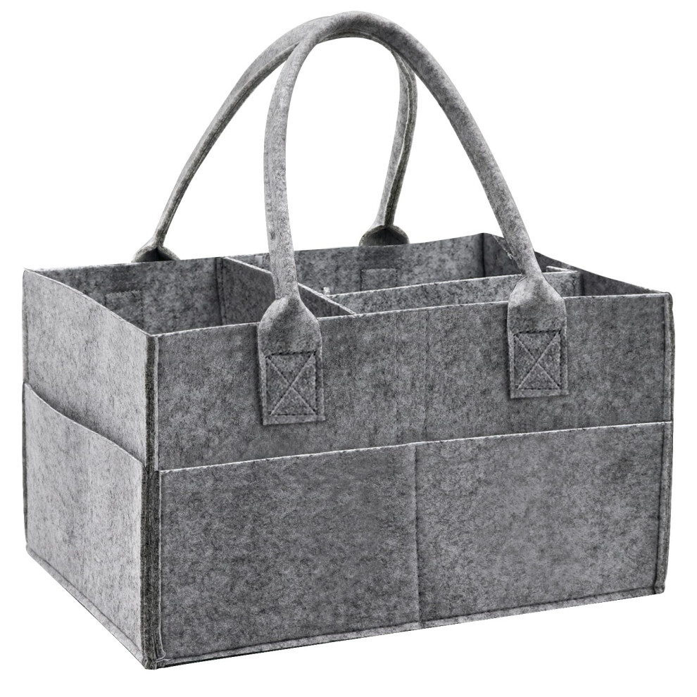 Felt Baby Diaper Caddy Nursery Storage Wipes Bag Nappy Organizer Container ( ) Grey/Dark Yueshop