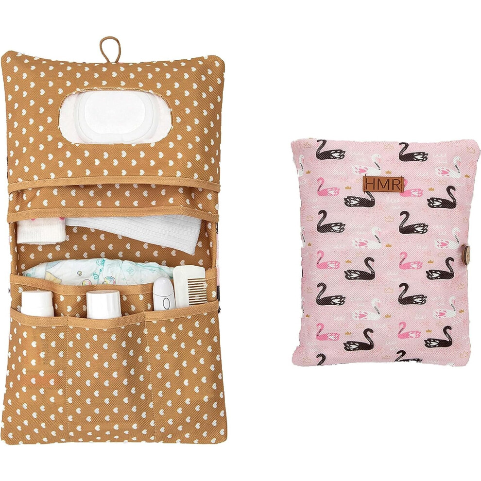 Diaper Bag With Changing Mat Organizer And Cosmetic Bag 2In1 - Small Diaper Bag For On The Go Mom's Diapers Wipes Baby Organizer Cream Hamur Home