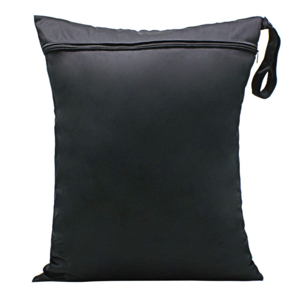 Wet Dry Bags Large Dirty Laundry Bag Waterproof Cloth Nappy Changing Organiser Pouches Diaper For Babies Swimming Camping Travel Gym Workout Black Zngou