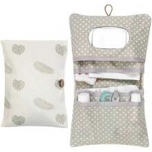 LAINIKE Diaper Bag Organizer and Cosmetic Bag 2in1 Small Diaper Bag Organizer Baby for Mother on The Go (Leaves)