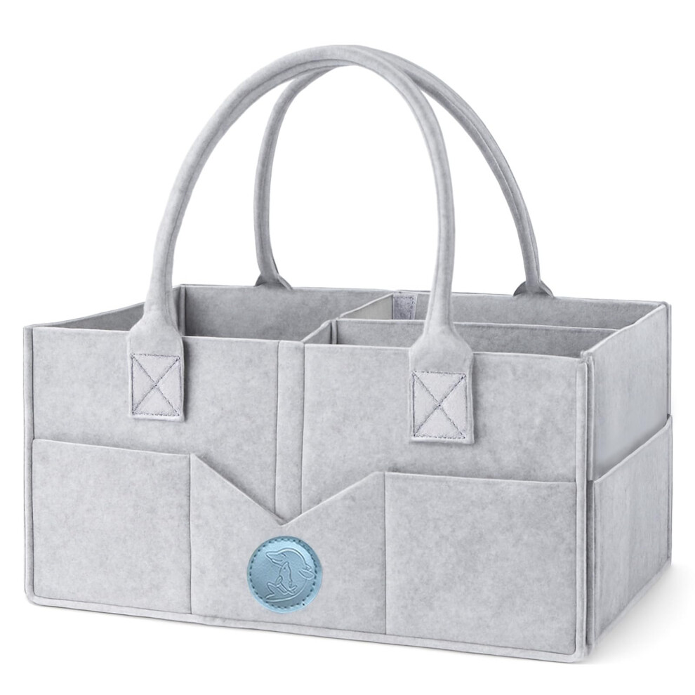 Nappy Caddy Organiser, Baby Essentials For Newborn Gifts, Bag For Diaper & Nursery Accessories Storage With Detachable Compartments, Baby Surfou