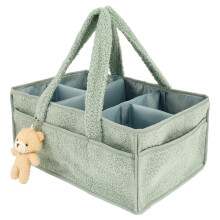 Nappy Caddy, Baby Diaper Caddy Organizer, Stylish Storage Basket for Newborn Essentials and Diaper Changing, Gift for Baby Shower List, 38x25.4x17.8cm