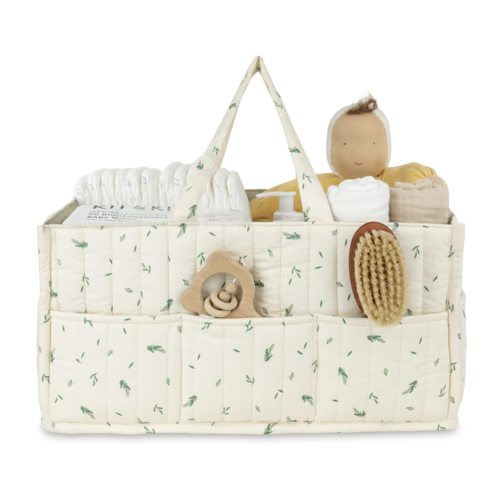 Nappy Caddy Organiser ? Organic Cotton Changing Organiser For Newborn Essentials, Nursery Storage Basket For Nappies, Wipes & Baby Items | Beau & Beau And Bloom