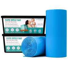 MOEMOE BABY Nappy Bin Refills,Compatible with Diaper Genie Signature & Platinum Nappy Disposal Bags,2 Pack,With Max Odor Lock Technology,Holds Up to