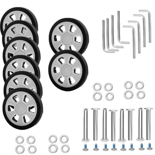 Substituição de Rodas Bagagem de 16 Unidades, Diâmetro 2,16 Polegadas/55 mm Espessura 0,47 Polegadas/12 mm Substituição de Rodízio Silencioso de 1