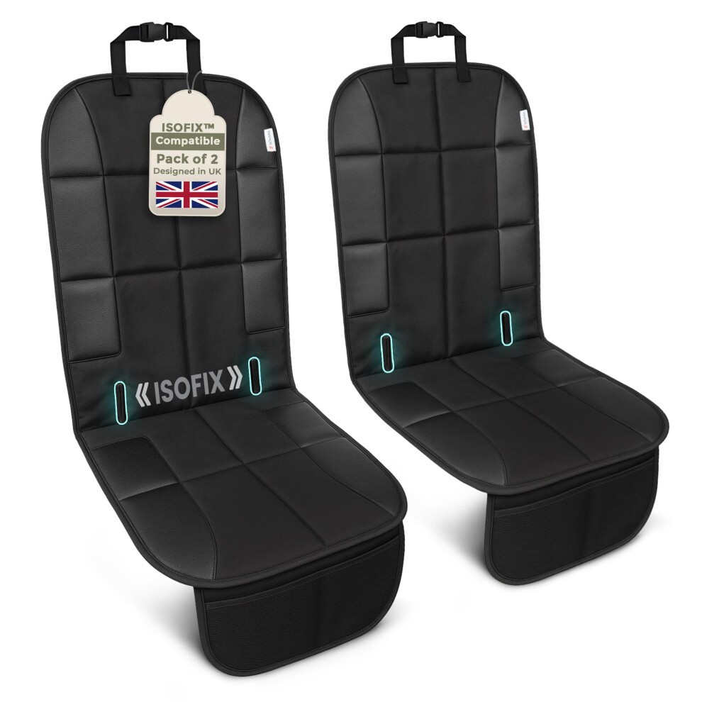 Sovara Car Seat Protectors For Child Seats (2 Pack) ? Customised For Isofix Car Seats For 0 - 12 Years, Durable Waterproof 600D Fabric, Car Seat Protector