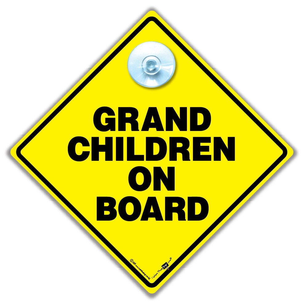 Grandchildren On Board Sign, Baby On Board Sign, Baby Car Sign, Grandchild On Board Car Sign, Grandchildren Baby Car Sign 14Cm X 14Cm 5051226066207