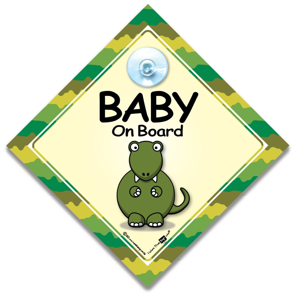 Baby On Board Car Sign, Baby On Board Sign, Dinosaur, Baby On Board, Baby Sign, Unisex Baby On Board, Grandchild On Board, Decal, Bumper Sticker, 5051226065620