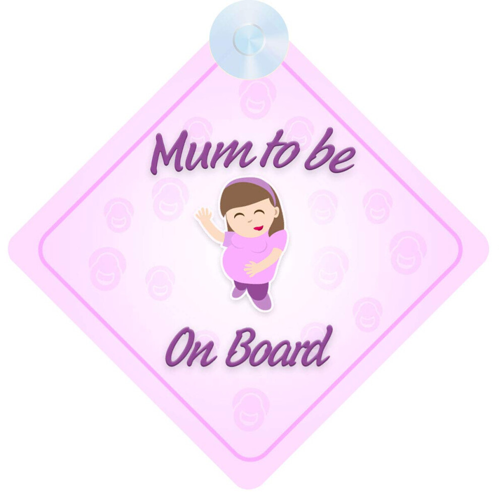 Mum To Be On Board Car Sign Maternity/Pregnancy Safety Sign Non Personalised Character Theme 5051226065606