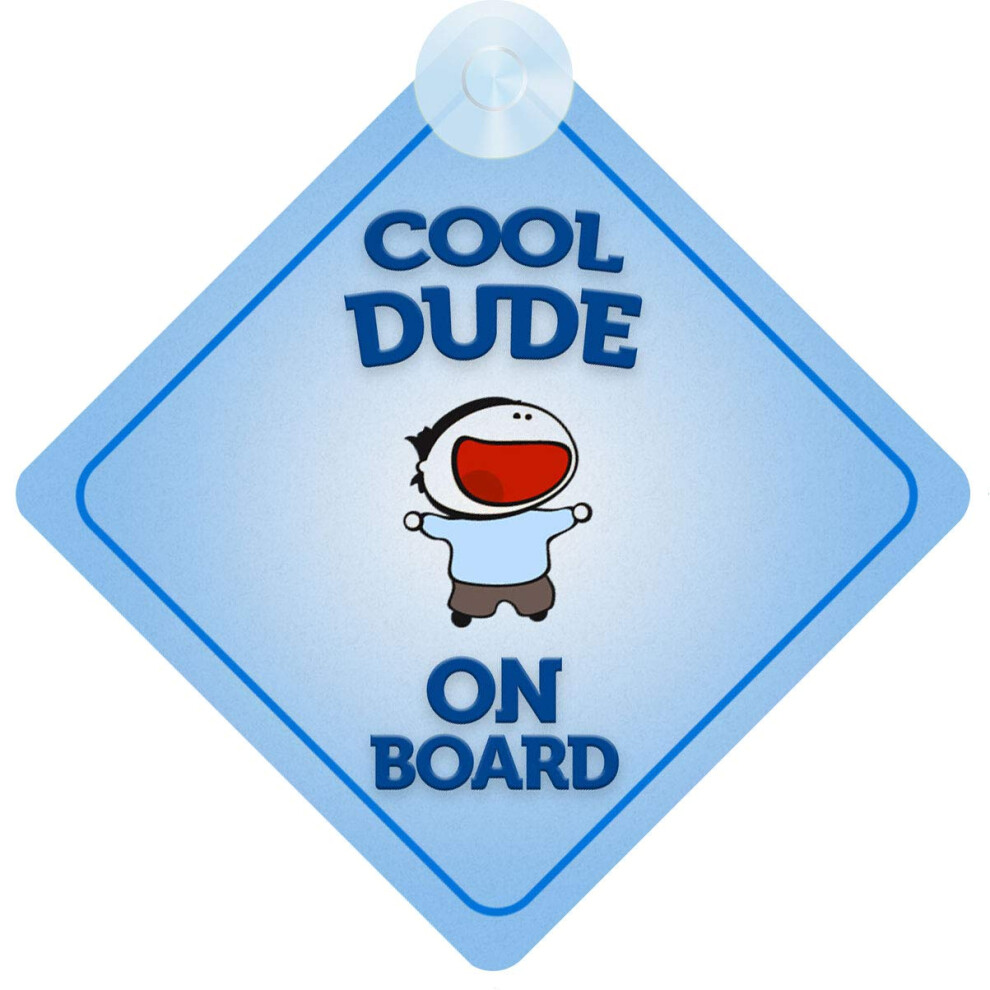 Mybabyonboard Uk Cool Dude On Board Car Sign For Children/Baby Boys Non Personalised Character Theme 5051226065453