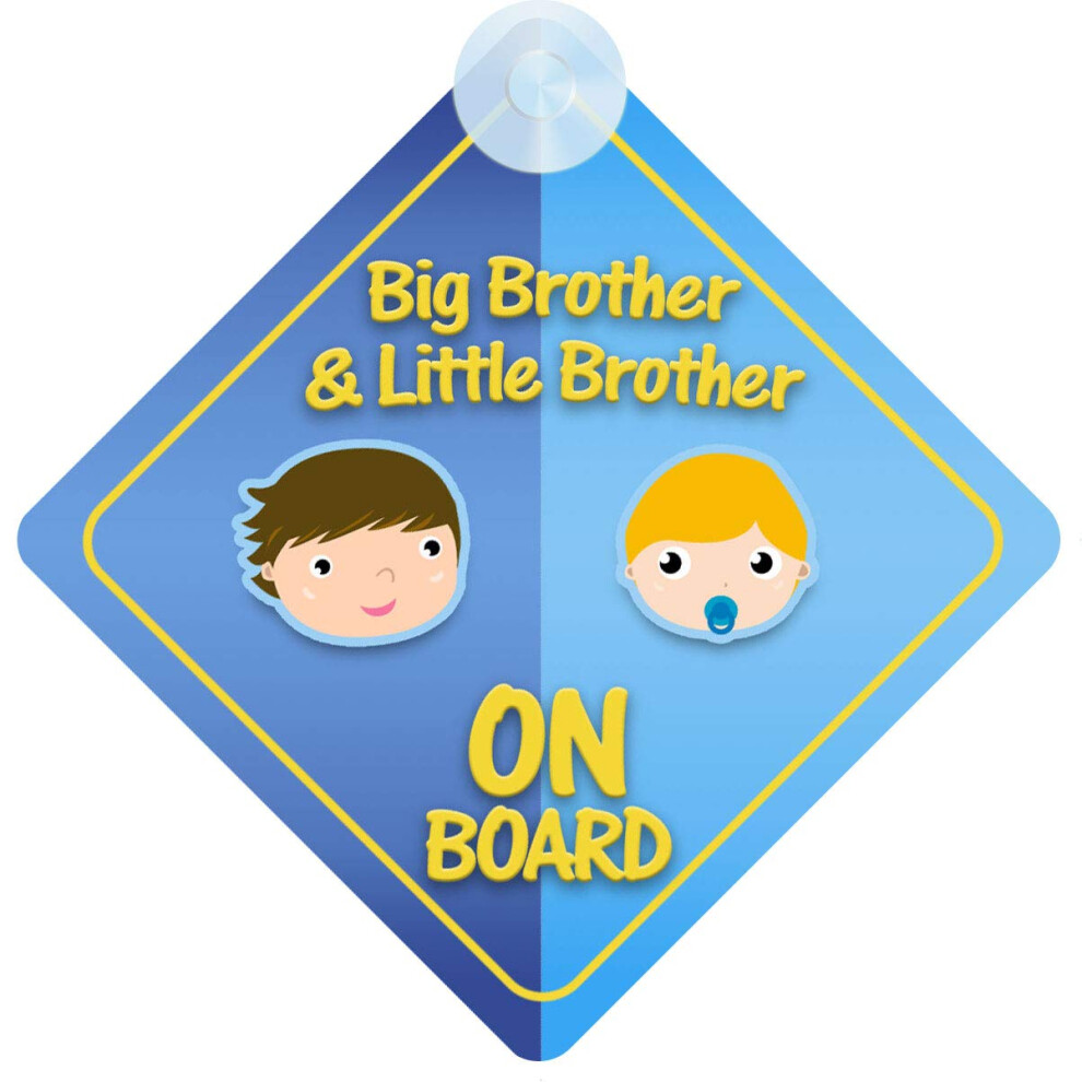 Big Brother And Little Brother On Board Car Sign For Children/Baby Boys And Girls Non Personalised Character Theme 5051226065194