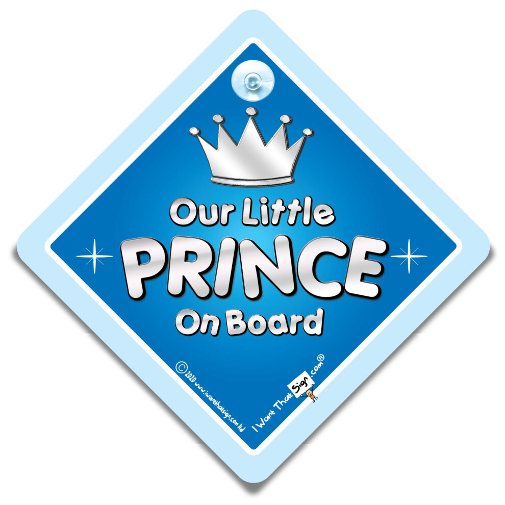 Our Little Prince Baby On Board Sign For Princes With Suction Cup,14Cm 5051226066627
