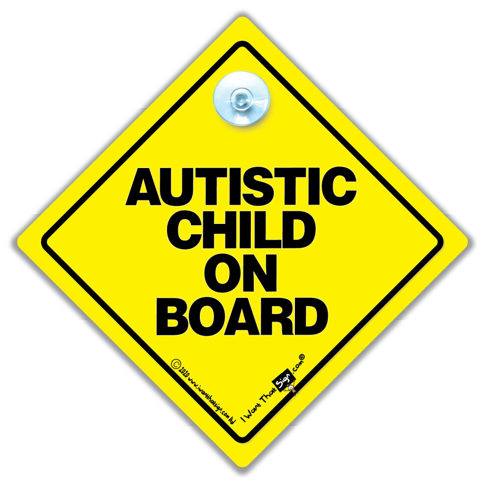 Autistic Child On Board Car Sign, Autistic Car Sign, Autism Sign, Autism Awareness Sign 14Cm X 14Cm 5051226065842