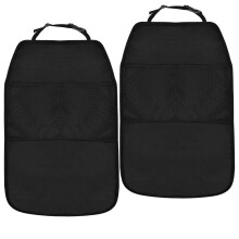 Zsanhua Car Seat Kick Mats - 2 Pack Anti-Dirty Car Back Seat Protectors with Adjustable Straps and 2 Mesh Pockets