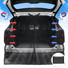 TZEKING Fly Screen for Tailgate, Rear Barn Cover for Trunk Door, Car Magnetic Mosquito Net in Black Mesh, Mosquito Net for Car Trunk