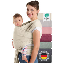 Laleni Baby Wrap Soft 100% Cotton Baby Carrier from Birth up to 15 kg ? 5.10 m Ergonomic Sling Oeko?TEX Certified Beige