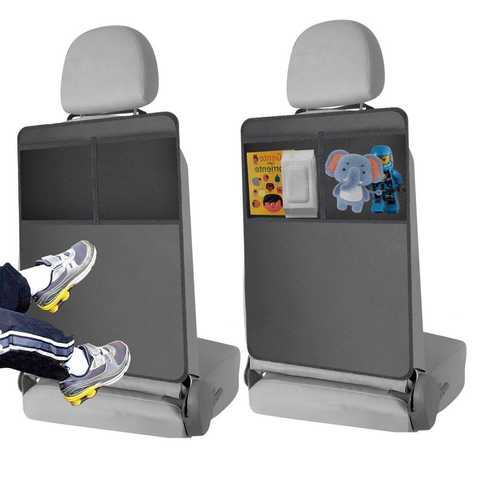 Romon Car Seat Organiser, Pack Of 2 Children's Backseat Waterproof Backrest Protector, Children's Car Seat Protector, With Large Bag, Black 5051226063299